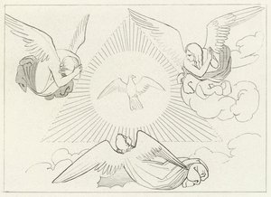 Die Anbetung der Dreifaltigkeit, Paradies, Gesang 13 (Stich) von John (after) Flaxman