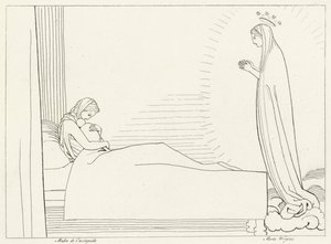 Die Geburt von Cacciaguida, Paradies, Gesang 15 (Gravur) von John (after) Flaxman