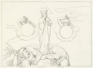 Die kämpfende Kirche, Paradies, Gesang 25 (Gravur) von John (after) Flaxman