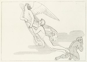 Die Befreiung von Buonaconte, Fegefeuer, Gesang 5 (Gravur) von John (after) Flaxman