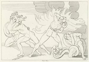 Die feurigen Schlangen, Inferno, Gesang 24 (Gravur) von John (after) Flaxman