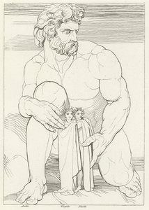 Die Riesen, Inferno, Gesang 31 (Gravur) von John (after) Flaxman