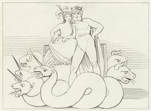 Die Intrigen der Kirche, Fegefeuer, Gesang 32 (Gravur) von John (after) Flaxman