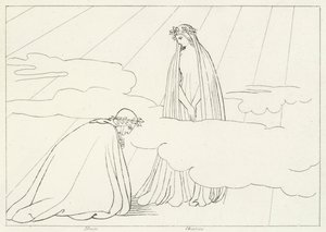 Die Mondkugel, Paradies, Gesang 2 (Gravur) von John (after) Flaxman