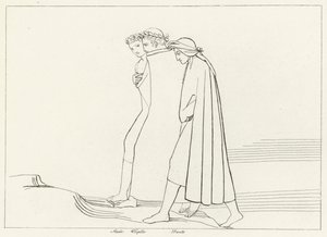 Das Treffen mit Statius, Fegefeuer, Gesang 21 (Gravur) von John (after) Flaxman