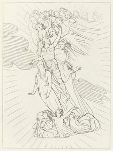 Der Planet Jupiter, Paradies, Gesang 18 (Gravur) von John (after) Flaxman