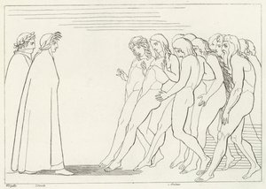 Das Vestibül des Fegefeuers, Fegefeuer, Gesang 3 (Gravur) von John (after) Flaxman