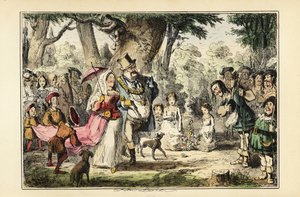 König Heinrich VIII. von England feiert den Maientag mit seiner ersten Königin Katharina von Aragon, um 1509 von John (after) Leech
