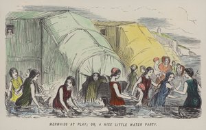 Meerjungfrauen beim Spielen: oder, eine nette kleine Wasserparty (farbiger Stich)