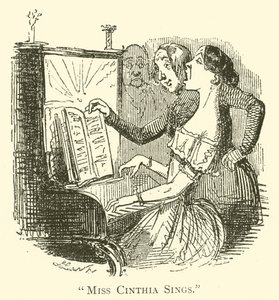 Miss Cinthia singt (Gravur) von John (after) Leech