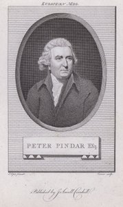 John Wolcot, englischer Arzt und Satiriker, der unter dem Pseudonym Peter Pindar schrieb (Stich) von John (after) Opie