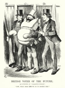 Punch-Karikatur: Britischer Wähler der Zukunft von John (after) Tenniel