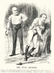 Punch-Karikatur: Das Duell entschieden - die Niederlage Frankreichs im Deutsch-Französischen Krieg
