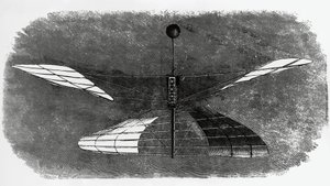 Enrico Forlaninis Hubschrauber (1848-1930), Tintenzeichnung, Italien