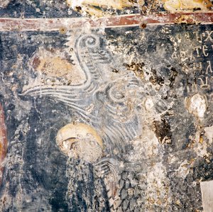 Fresko in der Kirche in Deliana, Kreta, Griechenland von Walter Charles Mills