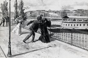 Die Ermordung von Elisabeth, Kaiserin von Österreich, durch den Anarchisten Luigi Lucheni, 10. September