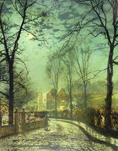 Eine mondbeschienene Straße, 19. Jahrhundert von John Atkinson Grimshaw