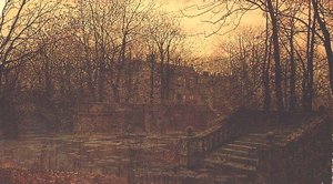 Das wasserumgebene Gehöft von John Atkinson Grimshaw