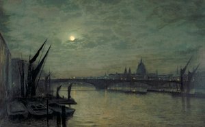 Die Themse bei Mondschein mit Southwark Bridge, 1884 von John Atkinson Grimshaw
