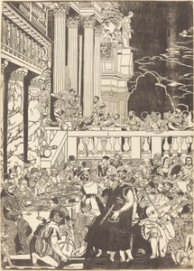 Die Hochzeit zu Kana (linke Platte) von John Baptist Jackson after Veronese