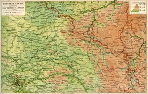 Nordfrankreich, Darstellung der Westkampagne, 1914, ca. 1920