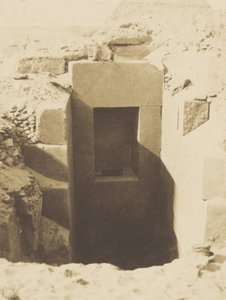 Pyramiden von Gizeh, Arbeiten von M. Mariette, Granittor links der Sphinx Ausgrabungen