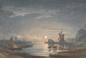 Mondlicht am Fluss bei Brügge