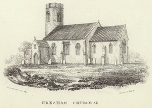 Allerheiligenkirche im Dorf Gresham von John Berney Ladbrooke