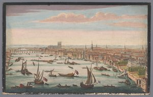 Ansicht des Flusses Themse und der Stadt London von der Nordwestseite