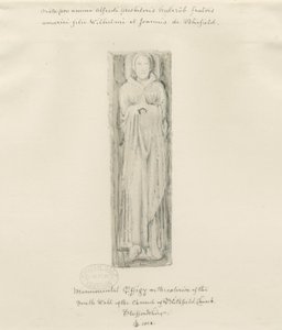 Blithfield Kirche - Monumentale Figur: Getönte Zeichnung, 1823