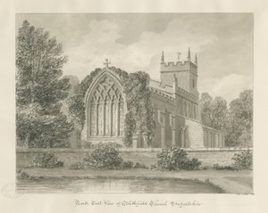 Blithfield Kirche (Sepia-Zeichnung) von John Buckler