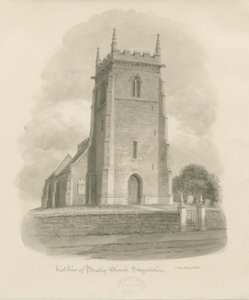 Bradley Kirche: Sepia-Zeichnung