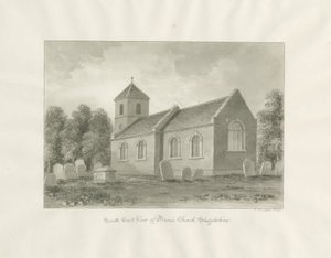 Broom (heute Worcestershire) Kirche: Sepia-Zeichnung von John Buckler