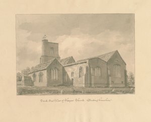 Buckinghamshire - Chenies Kirche: Sepia-Zeichnung, 1824