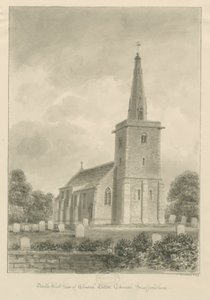 Church Eaton Kirche: Sepia-Zeichnung