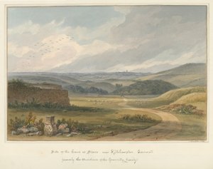 Cornwall - Kilkhampton - Standort des Hauses in Stowe, 1827 von John Buckler