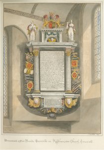Kilkhampton Kirche, Denkmal von Sir Bevil Grenville, Cornwall von John Buckler