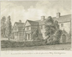 Dieulacres Abtei - Altes Haus (Sepia-Zeichnung)