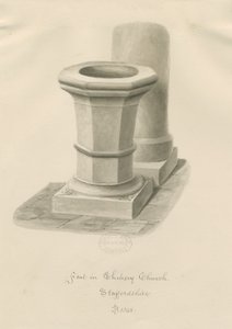 Taufbecken in der Chebsey Kirche von John Buckler