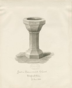 Taufbecken in der Hammerwich Kirche von John Buckler