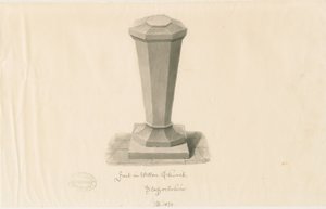 Taufbecken in der Kirche von Wetton von John Buckler