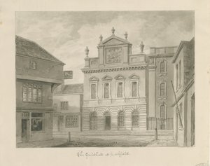 Lichfield - Rathaus: Sepiazeichnung von John Buckler