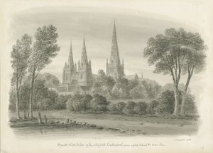 Lichfield Kathedrale - Südwestansicht von John Buckler