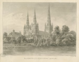 Lichfield Kathedrale - Südwestansicht von John Buckler