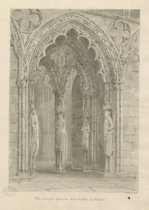 Lichfield Cathedral - Westportal von John Buckler
