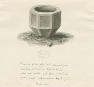 Altes Taufbecken aus der Kirche von Mucklestone