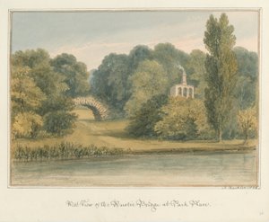 Henley upon Thames - Rustikale Brücke im Park Place, 1826