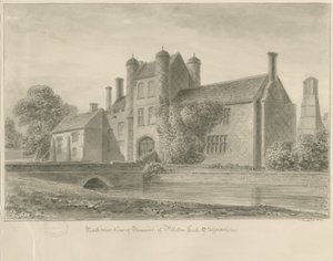 Pillaton Hall: Sepiazeichnung, 1841 von John Buckler