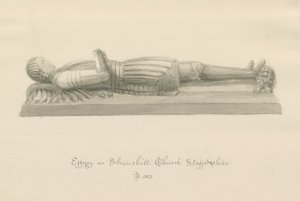 Shareshill Kirche - Monumentale Effigie [von Sir Humphrey Swynnerton] von John Buckler
