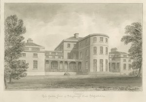 Shugborough Hall - Gartenfront: Sepia-Zeichnung, 1842